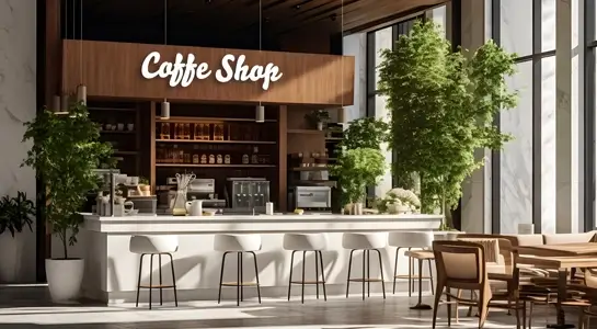 Brand-focused coffee shop interior design