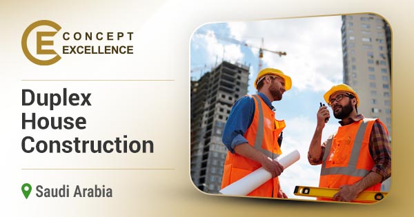 Duplex house construction in Saudi Arabia