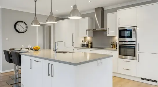 Kitchen layout with island
