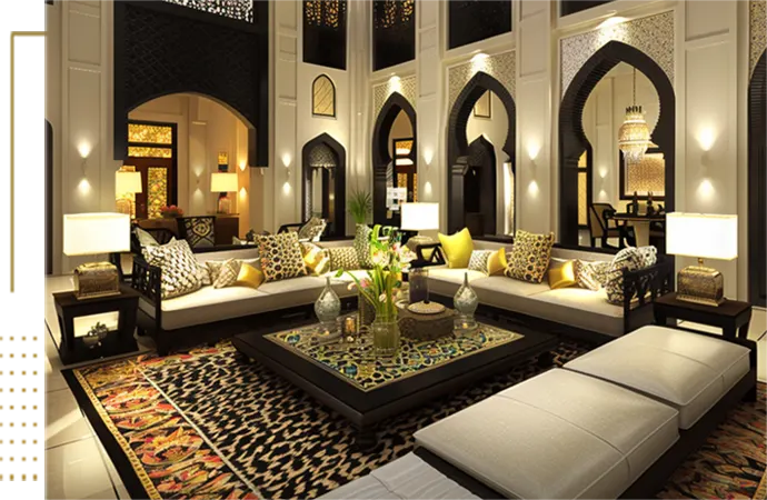 Modern and Arabic-inspired hotel interior design