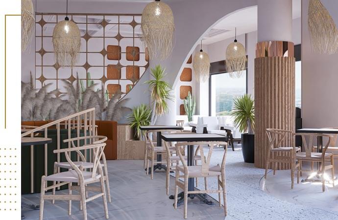 Modern coffee shop interior design services in Jeddah