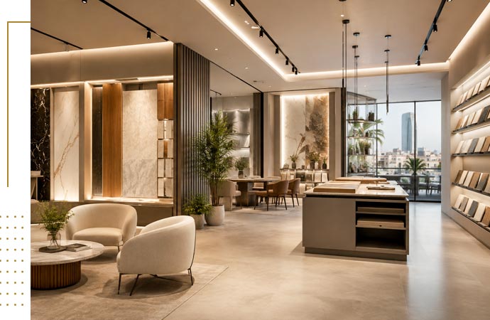 Modern showroom interior design service in Jeddah
