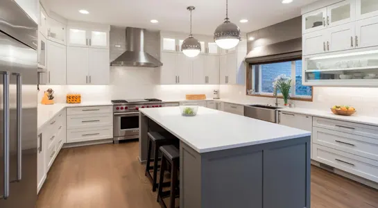 Open-plan kitchen layout