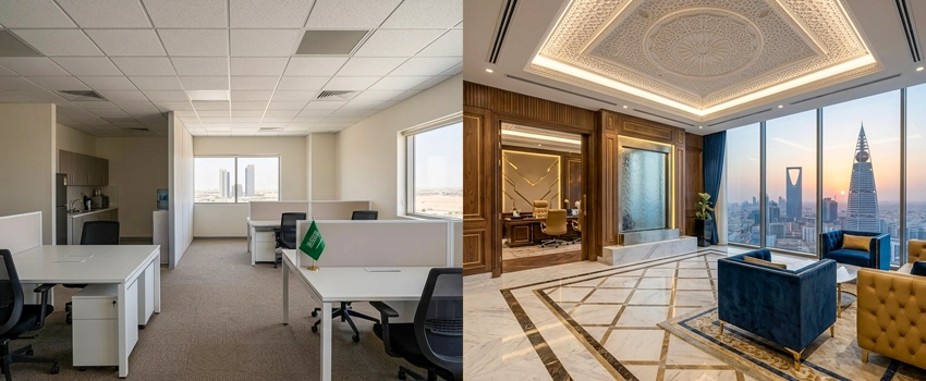 Standard vs premium office interior